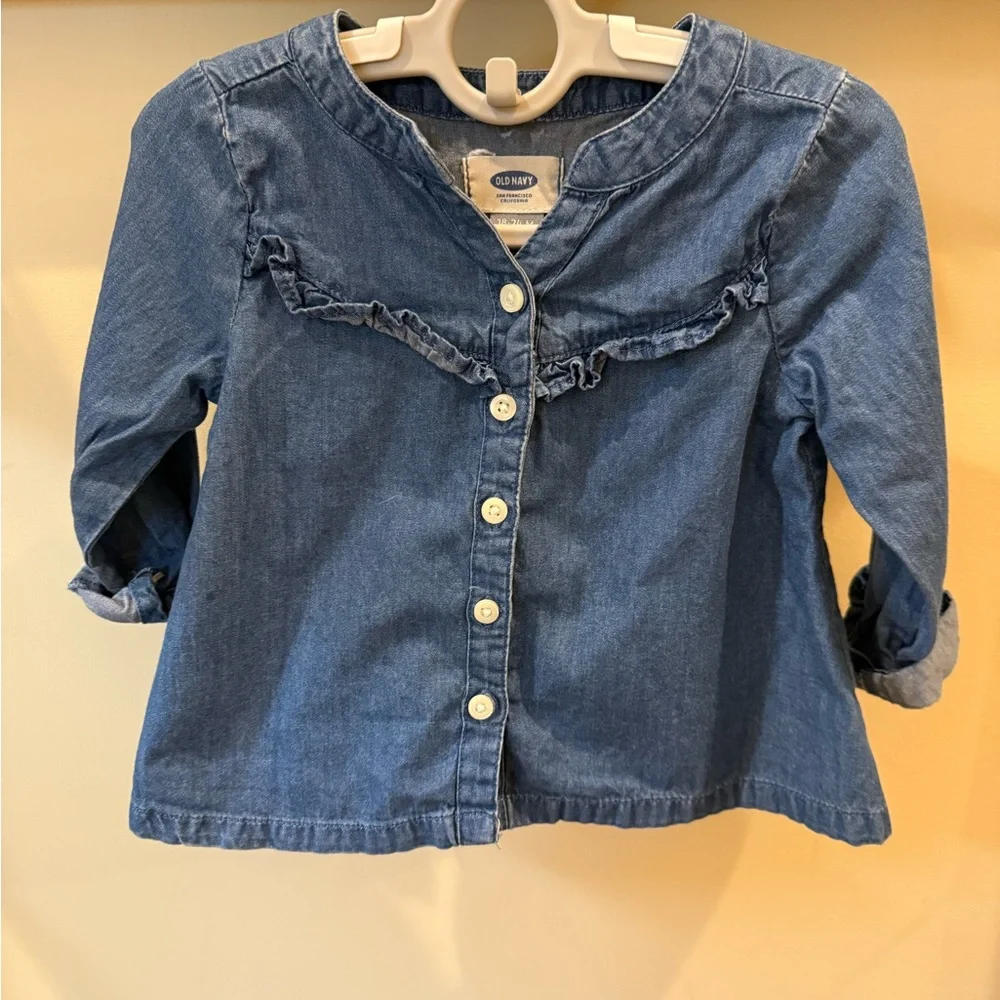 Genuine Kids Toddler Girls FALL Outfits Denim Shirts Tweed Skirt
